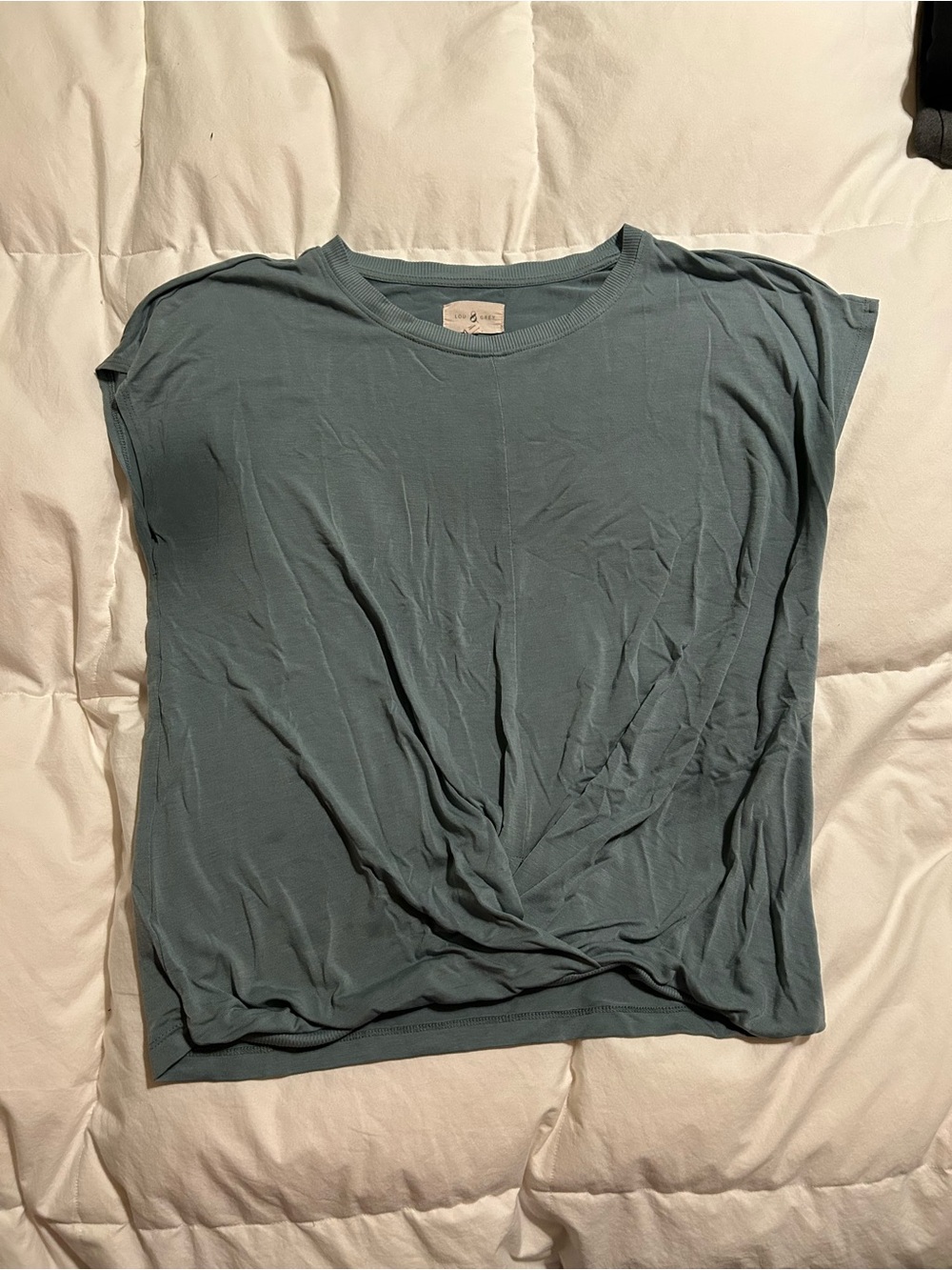 Lou & Grey Light Teal Cap-Sleeve Women's Top
